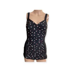 Vintage Le Cove Floral Print Pinup OnePiece Swimsuit